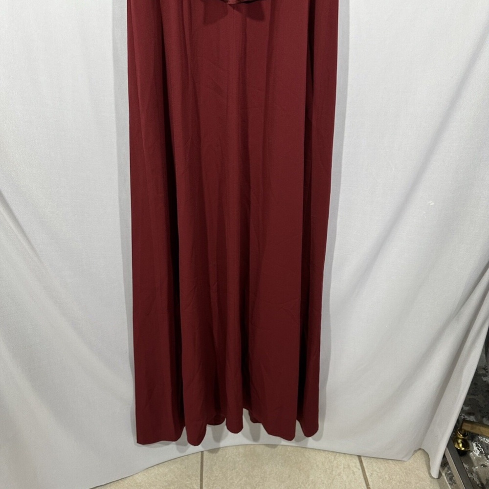 NEW Jill Jill Stuart [ 6 ] Satin‎ Popover & Crepe Gown in Oxblood Red - Picture 14 of 16